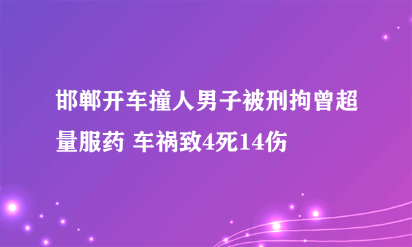 邯郸开车撞人男子被刑拘曾超量服药 车祸致4死14伤