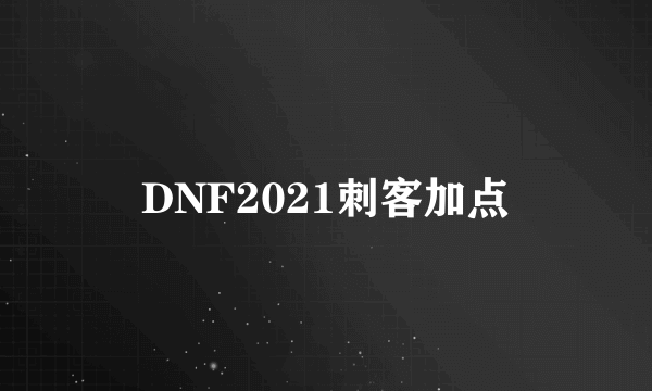 DNF2021刺客加点