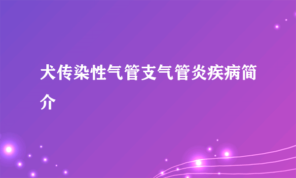 犬传染性气管支气管炎疾病简介