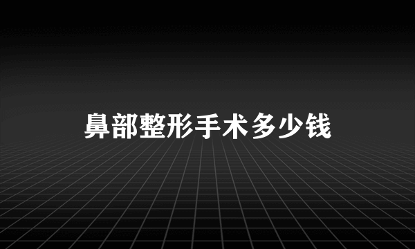 鼻部整形手术多少钱