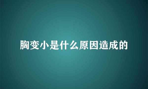 胸变小是什么原因造成的