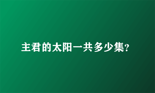 主君的太阳一共多少集？