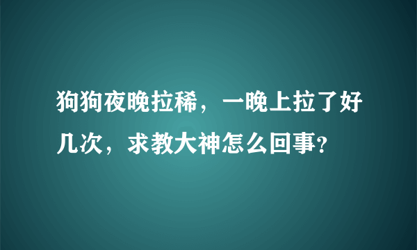 狗狗夜晚拉稀，一晚上拉了好几次，求教大神怎么回事？