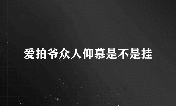 爱拍爷众人仰慕是不是挂