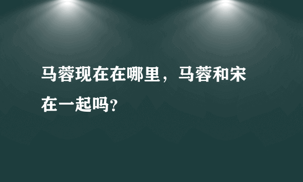 马蓉现在在哪里，马蓉和宋喆在一起吗？