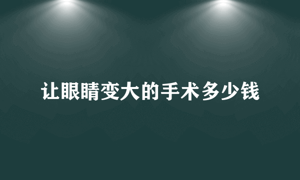 让眼睛变大的手术多少钱