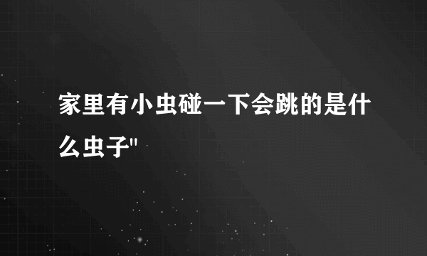 家里有小虫碰一下会跳的是什么虫子