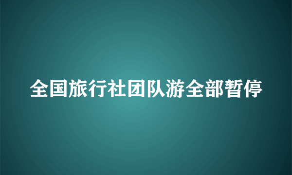 全国旅行社团队游全部暂停