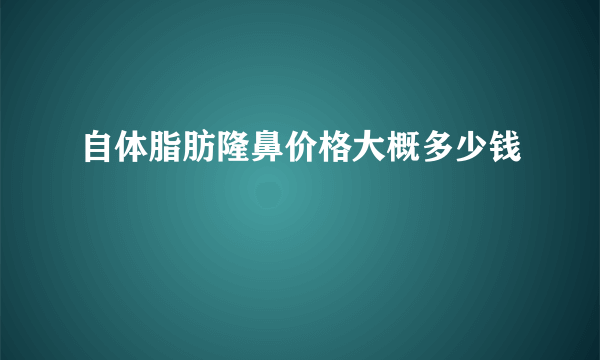 自体脂肪隆鼻价格大概多少钱