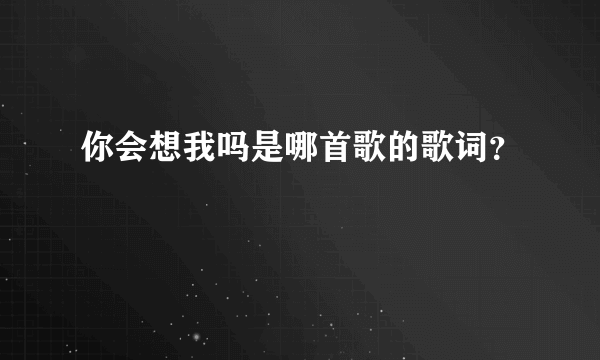 你会想我吗是哪首歌的歌词？