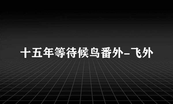 十五年等待候鸟番外-飞外