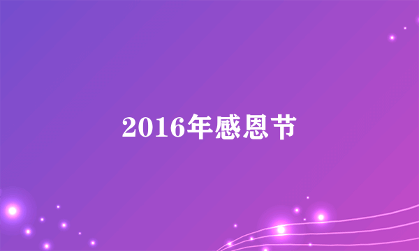 2016年感恩节