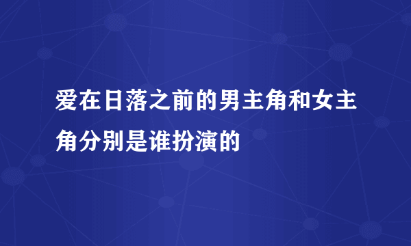 爱在日落之前的男主角和女主角分别是谁扮演的