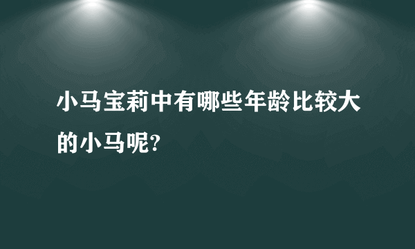 小马宝莉中有哪些年龄比较大的小马呢?