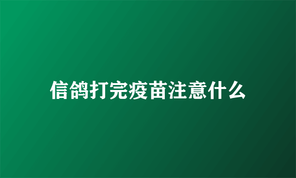 信鸽打完疫苗注意什么