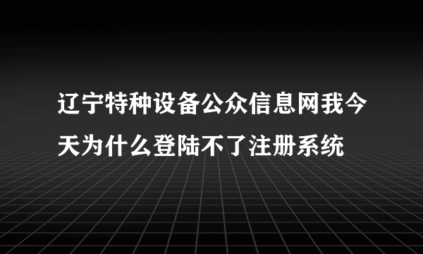 辽宁特种设备公众信息网我今天为什么登陆不了注册系统