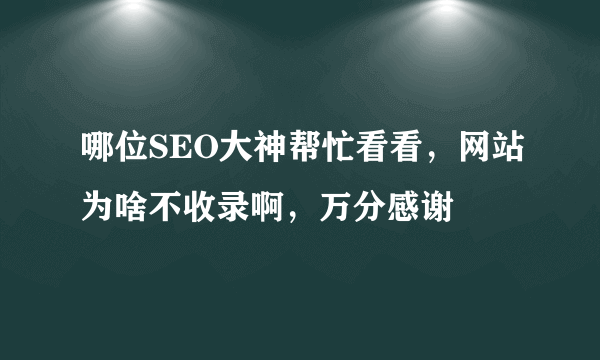 哪位SEO大神帮忙看看，网站为啥不收录啊，万分感谢