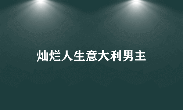 灿烂人生意大利男主