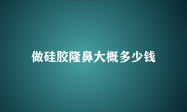 做硅胶隆鼻大概多少钱