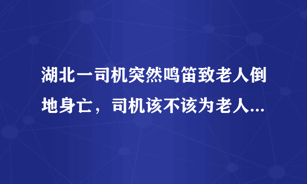 湖北一司机突然鸣笛致老人倒地身亡，司机该不该为老人的死负责？