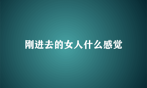 刚进去的女人什么感觉