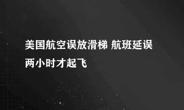 美国航空误放滑梯 航班延误两小时才起飞