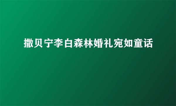 撒贝宁李白森林婚礼宛如童话