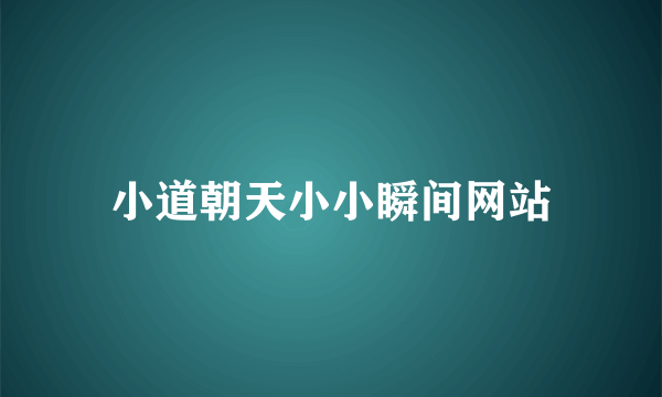 小道朝天小小瞬间网站