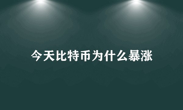 今天比特币为什么暴涨