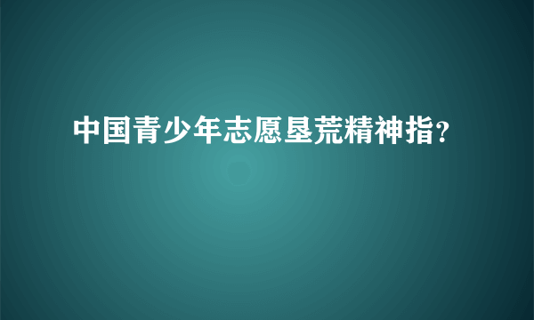 中国青少年志愿垦荒精神指？