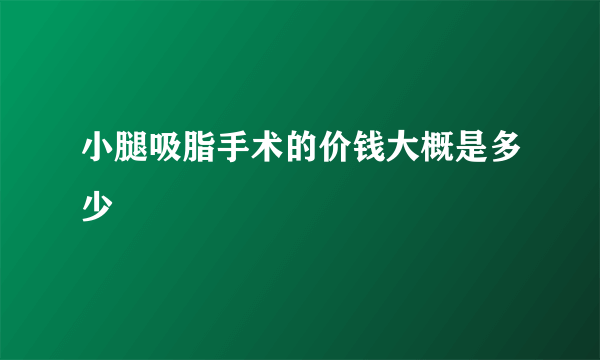 小腿吸脂手术的价钱大概是多少