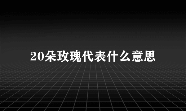 20朵玫瑰代表什么意思