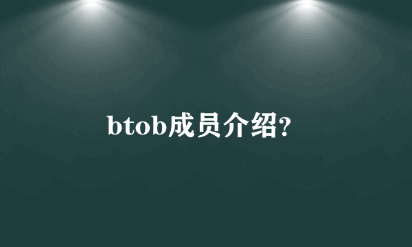 btob成员介绍？