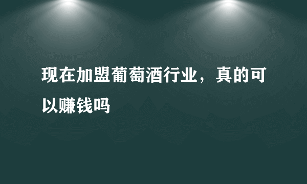 现在加盟葡萄酒行业，真的可以赚钱吗