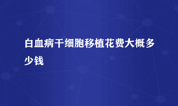 白血病干细胞移植花费大概多少钱