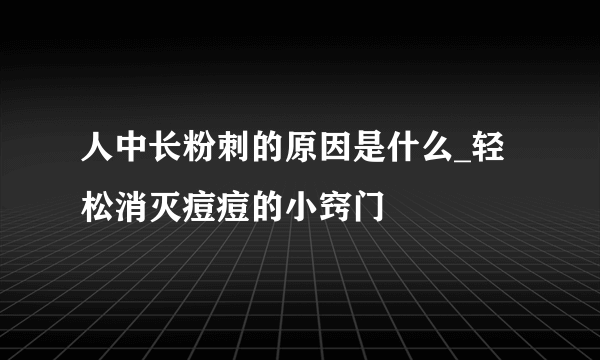 人中长粉刺的原因是什么_轻松消灭痘痘的小窍门