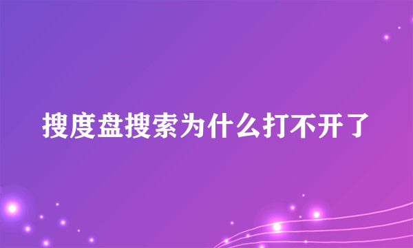 搜度盘搜索为什么打不开了