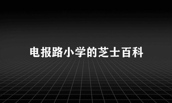 电报路小学的芝士百科