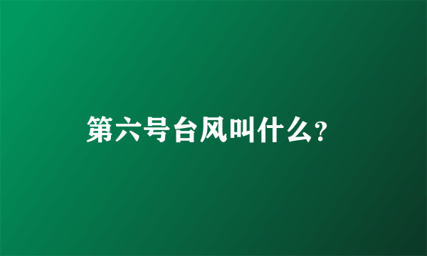 第六号台风叫什么？