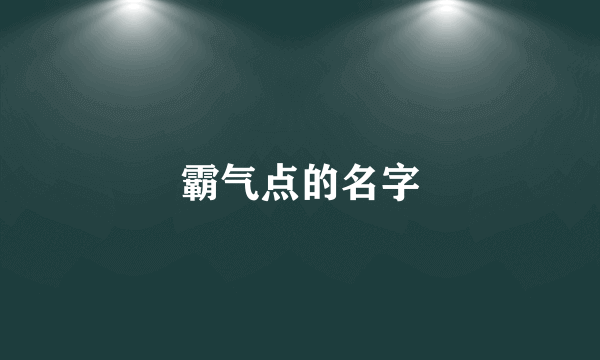 霸气点的名字