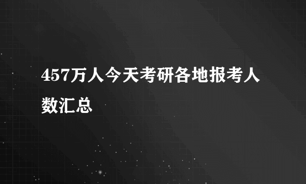 457万人今天考研各地报考人数汇总