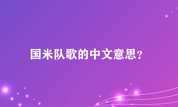 国米队歌的中文意思？