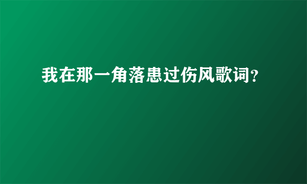 我在那一角落患过伤风歌词？