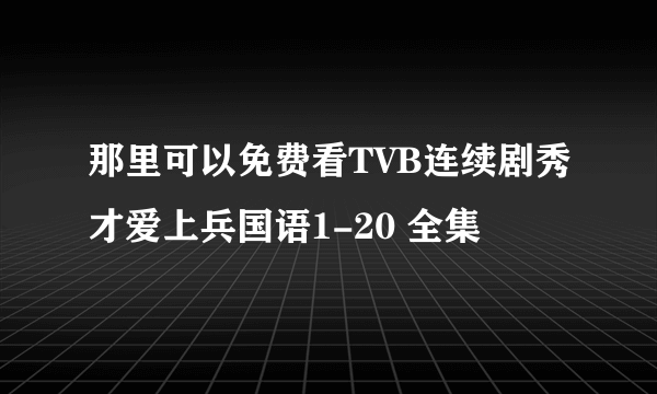 那里可以免费看TVB连续剧秀才爱上兵国语1-20 全集