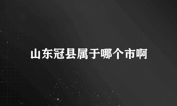 山东冠县属于哪个市啊