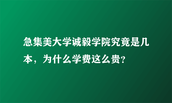 急集美大学诚毅学院究竟是几本，为什么学费这么贵？