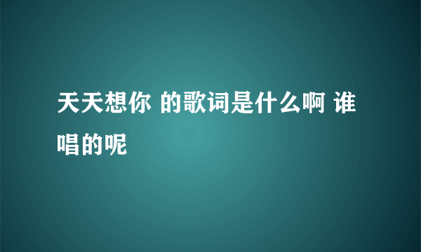 天天想你 的歌词是什么啊 谁唱的呢