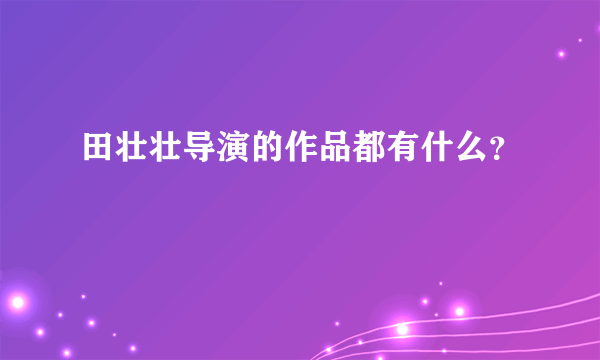 田壮壮导演的作品都有什么？