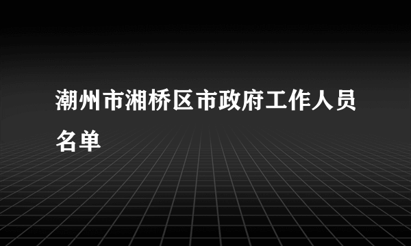 潮州市湘桥区市政府工作人员名单