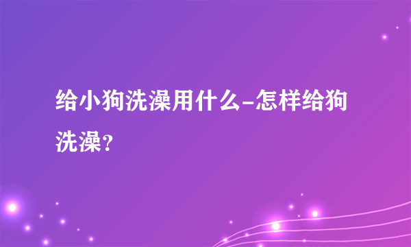 给小狗洗澡用什么-怎样给狗洗澡？